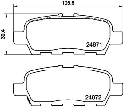 Brake Pad Set, disc brake HELLA 8DB 355 014-561