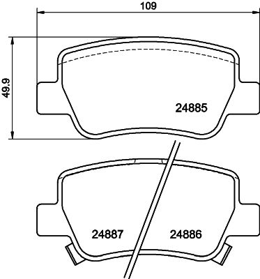 Brake Pad Set, disc brake HELLA 8DB 355 014-641