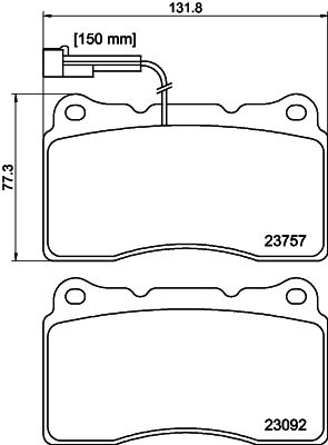 HELLA 8DB 355 014-731 Brake Pad Set, disc brake