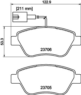 HELLA 8DB 355 016-071 Brake Pad Set, disc brake