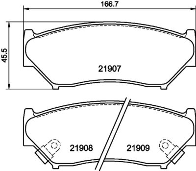 Brake Pad Set, disc brake HELLA 8DB 355 016-911