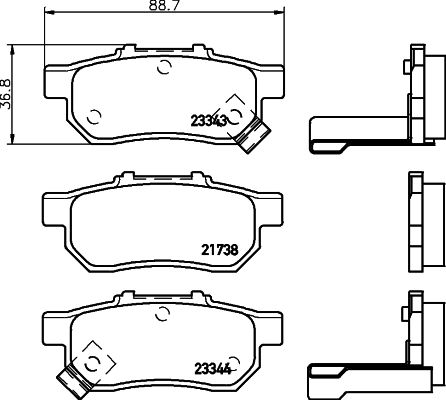 HELLA 8DB 355 017-151 Brake Pad Set, disc brake