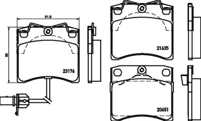 Brake Pad Set, disc brake HELLA 8DB 355 018-521