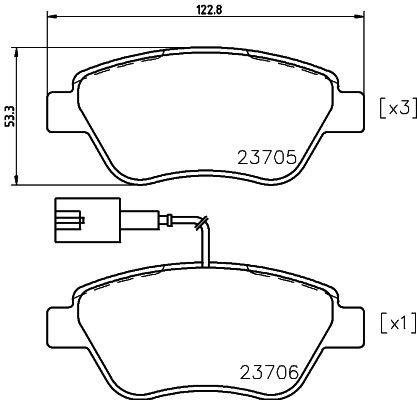 HELLA 8DB 355 018-821 Brake Pad Set, disc brake