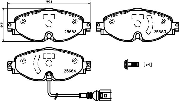 HELLA 8DB 355 020-191 Brake Pad Set, disc brake
