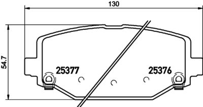 Brake Pad Set, disc brake HELLA 8DB 355 020-311