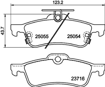 Brake Pad Set, disc brake HELLA 8DB 355 020-501