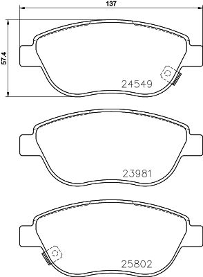 HELLA 8DB 355 020-881 Brake Pad Set, disc brake