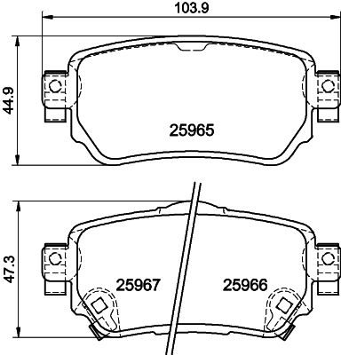 Brake Pad Set, disc brake HELLA 8DB 355 021-491