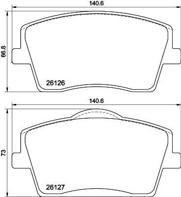 Brake Pad Set, disc brake HELLA 8DB 355 039-001