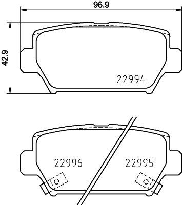 Brake Pad Set, disc brake HELLA 8DB 355 039-401
