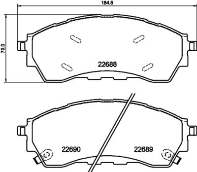 Brake Pad Set, disc brake HELLA 8DB 355 040-401