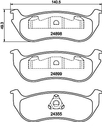 Brake Pad Set, disc brake HELLA 8DB 355 040-451