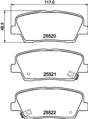 Brake Pad Set, disc brake HELLA 8DB 355 041-141