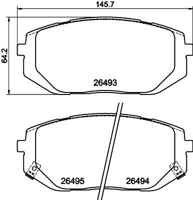 Brake Pad Set, disc brake HELLA 8DB 355 043-641