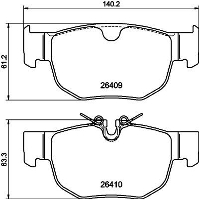 Brake Pad Set, disc brake HELLA 8DB 355 044-381