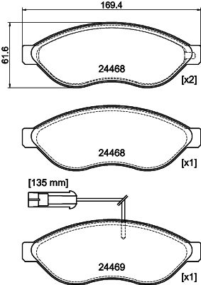 HELLA 8DB 355 044-451 Brake Pad Set, disc brake