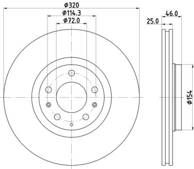 Brake Disc HELLA 8DD 355 114-491