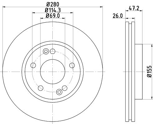HELLA 8DD 355 118-151 Brake Disc