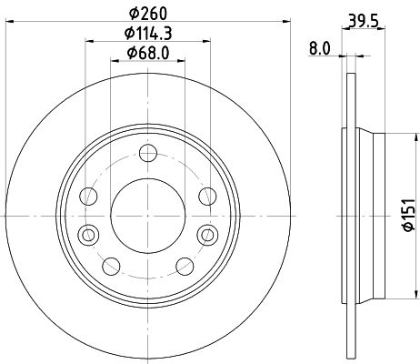 HELLA 8DD 355 133-761 Brake Disc