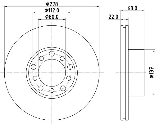HELLA 8DD 355 100-401 Brake Disc