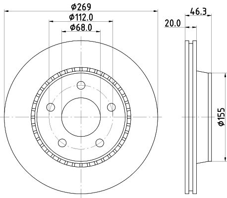 HELLA 8DD 355 101-351 Brake Disc