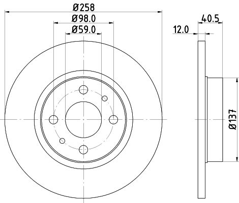 HELLA 8DD 355 101-621 Brake Disc