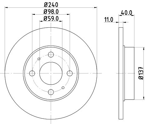 HELLA 8DD 355 103-151 Brake Disc