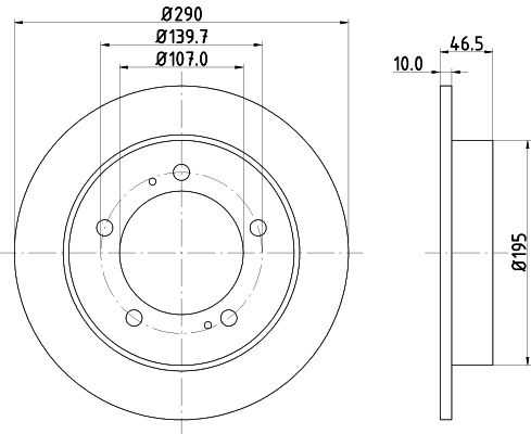 HELLA 8DD 355 103-611 Brake Disc