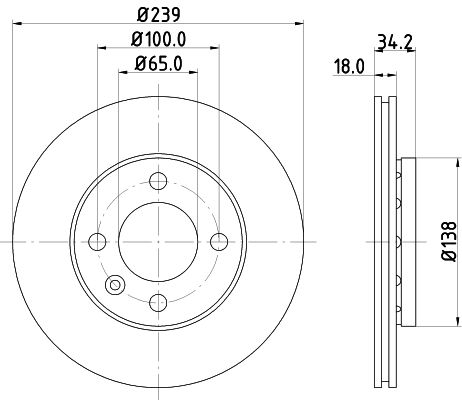 HELLA 8DD 355 104-211 Brake Disc