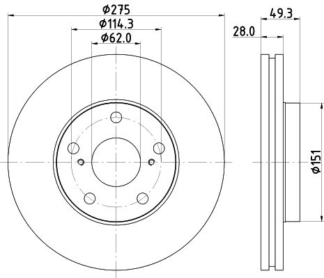HELLA 8DD 355 104-931 Brake Disc