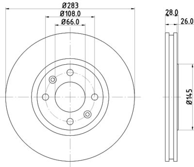 Brake Disc HELLA 8DD 355 105-051