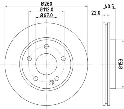 Brake Disc HELLA 8DD 355 105-991