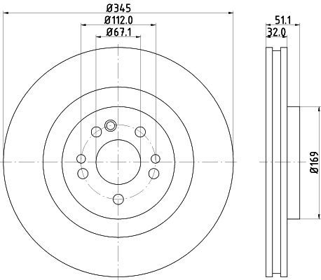 HELLA 8DD 355 107-221 Brake Disc