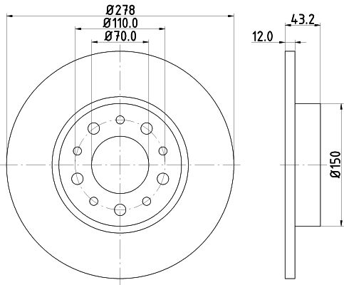 HELLA 8DD 355 112-541 Brake Disc