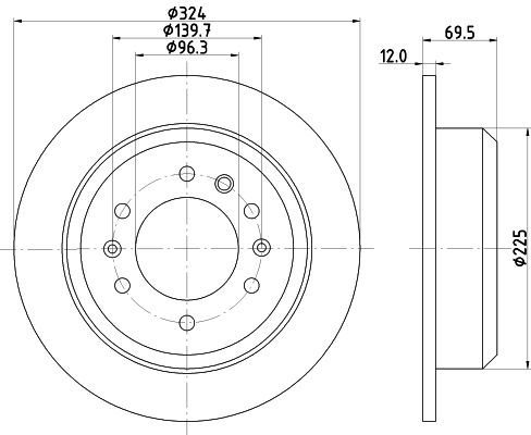 HELLA 8DD 355 114-041 Brake Disc