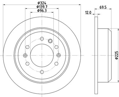 Brake Disc HELLA 8DD 355 114-041