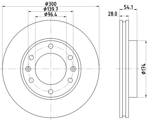 HELLA 8DD 355 114-341 Brake Disc