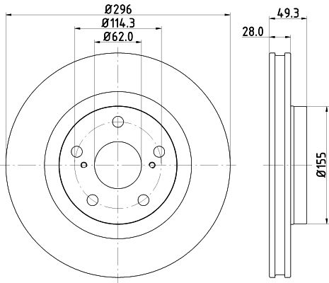 HELLA 8DD 355 118-561 Brake Disc