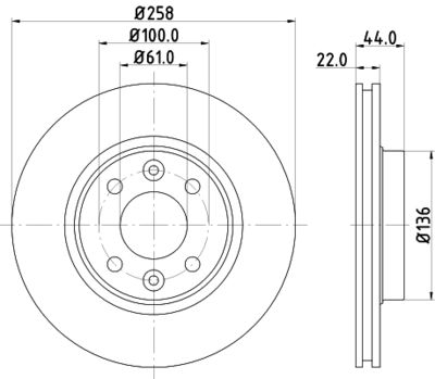 Brake Disc HELLA 8DD 355 119-461