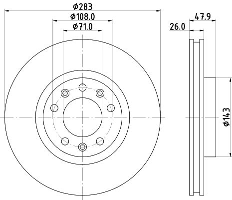 HELLA 8DD 355 120-481 Brake Disc
