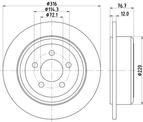 HELLA 8DD 355 122-221 Brake Disc