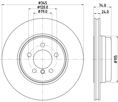 Brake Disc HELLA 8DD 355 122-251