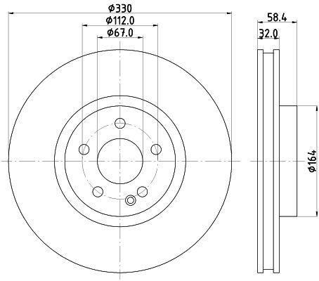 HELLA 8DD 355 123-501 Brake Disc
