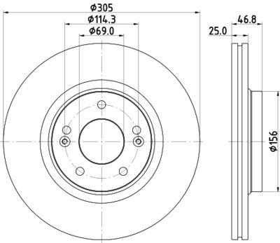 Brake Disc HELLA 8DD 355 126-541