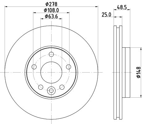 HELLA 8DD 355 126-561 Brake Disc