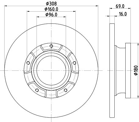 HELLA 8DD 355 126-591 Brake Disc