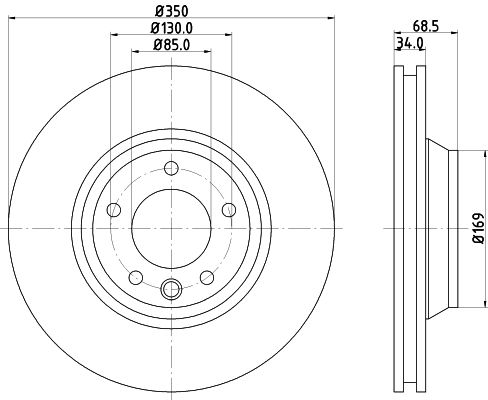 HELLA 8DD 355 128-071 Brake Disc