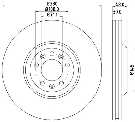 HELLA 8DD 355 128-221 Brake Disc
