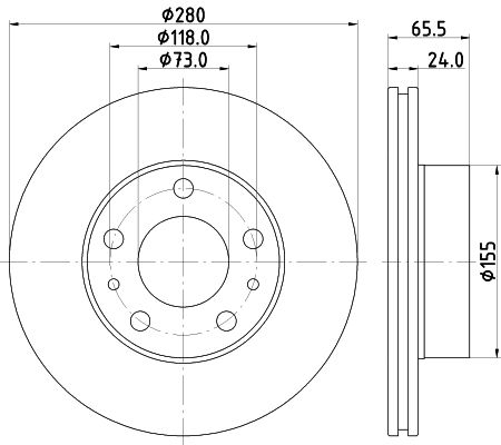 HELLA 8DD 355 132-141 Brake Disc
